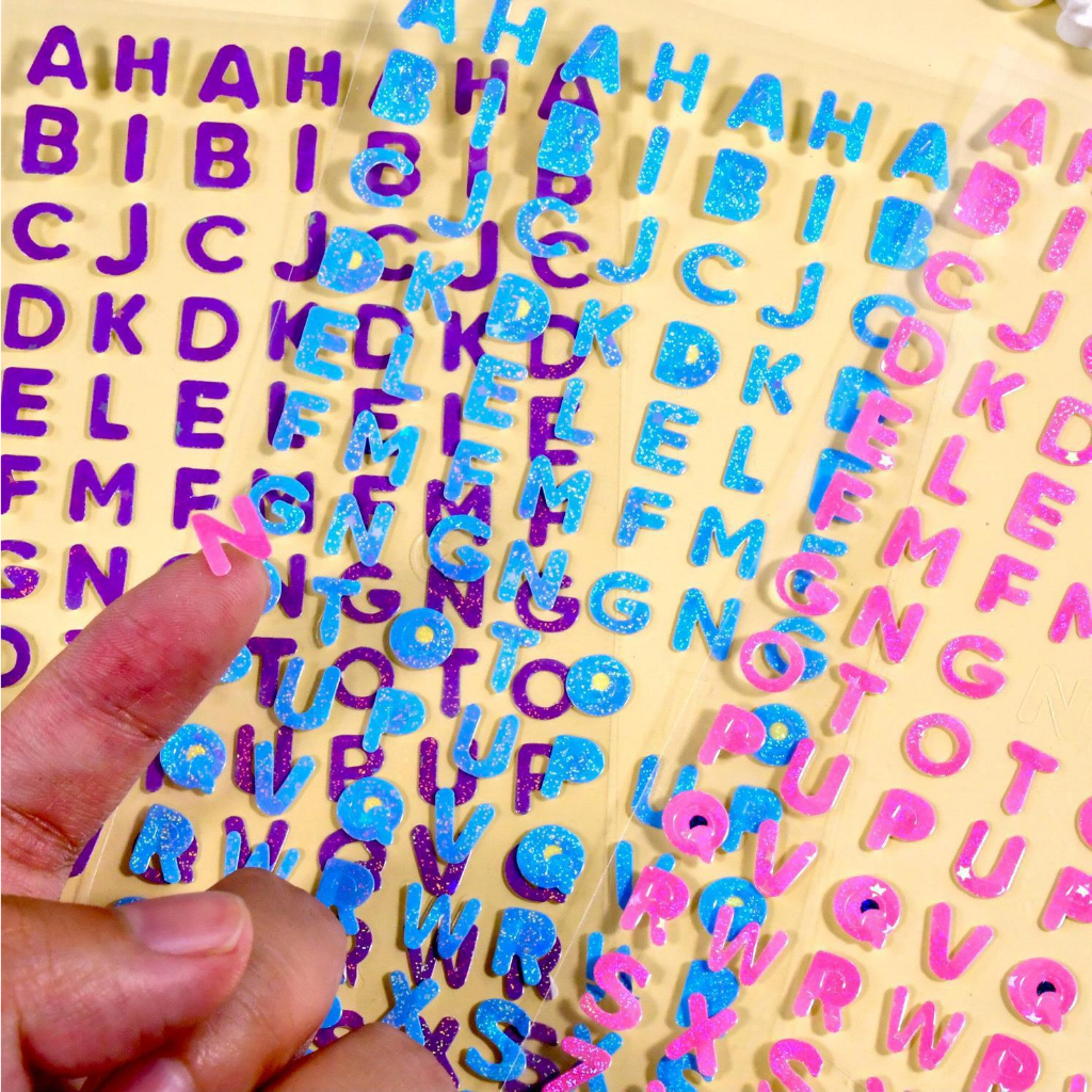 Sticker chữ cái nhãn dán trang trí sổ toploader