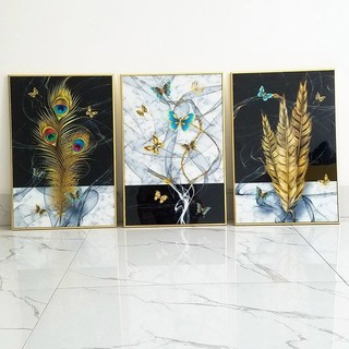 Tranh tráng gương - treo tường - Gồm 3 bức kích thước 40x60