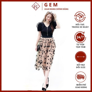 Chân váy xòe G68 chất ren - thời trang công sở hoặc đi chơi đều ổn phối với áo thun sơ mi rất đẹp - GEM Fashion