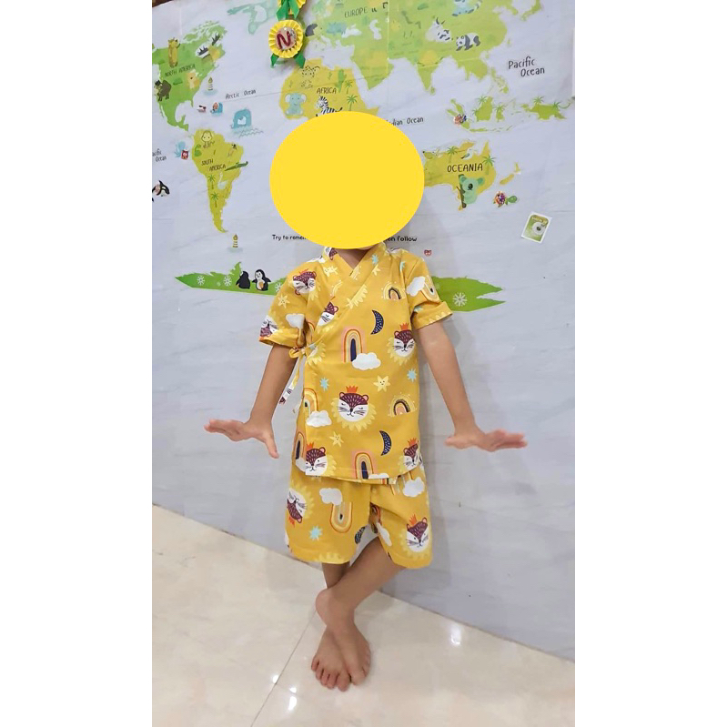 Yukata bộ cho bé  chất thô lụa Hàn