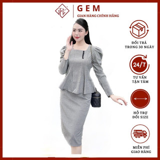 Đầm rời nữ G1211 set váy ôm body dáng peplum che bụng mỡ hiệu quả - tôn dáng sang trọng thời trang lịch sự - GEM Fashion