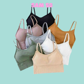 Áo bra ngực 2 dây Sam Clothing có mút tháo rời free size Từ 40-55kg co giãn