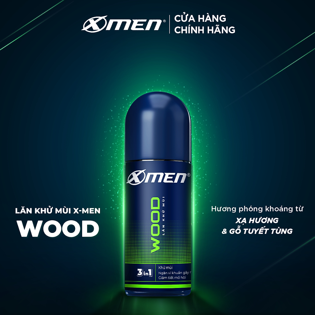 Lăn khử mùi nam XMEN Wood Sport / Lăng nách XMEN Fire Active 50ml 48H