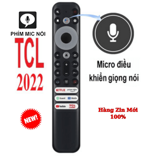 Điều khiển tivi TCL giọng nói Android 4k Qled Chính hãng mới 100% c