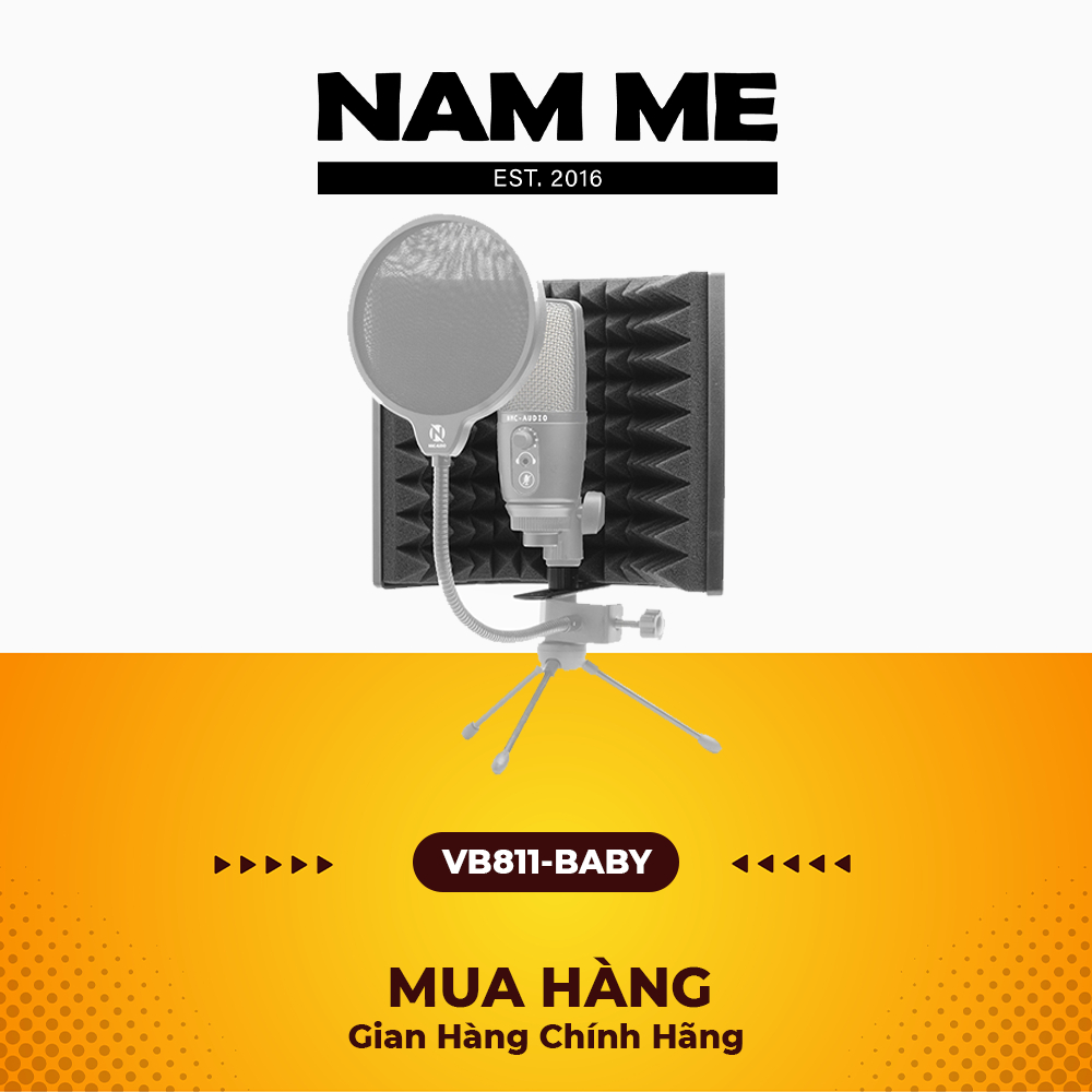 Vocal Booth VB811-BABY, Màng chắn chống dội âm cỡ nhỏ, ngăn chặn tiếng vang, siêu nhẹ, tương thích mọi loại chân micro