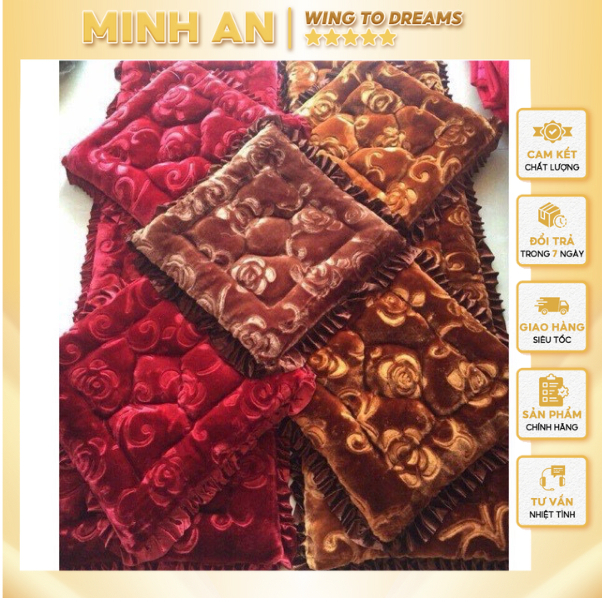 Bộ 3 Thảm Trải Ghế Gỗ Ghế Gỗ Đệm Lót Ghế Ngồi Cao Cấp, Sang Trọng - Đệm Ghế MÀU ĐỎ