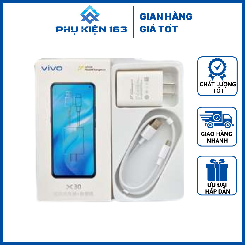 Bộ Sạc Nhanh Vivo, Bộ Sạc Điện Thoại Chuẩn TypeC Gồm 1 Cóc Nhanh 33w X30 - Phụ Kiện 163