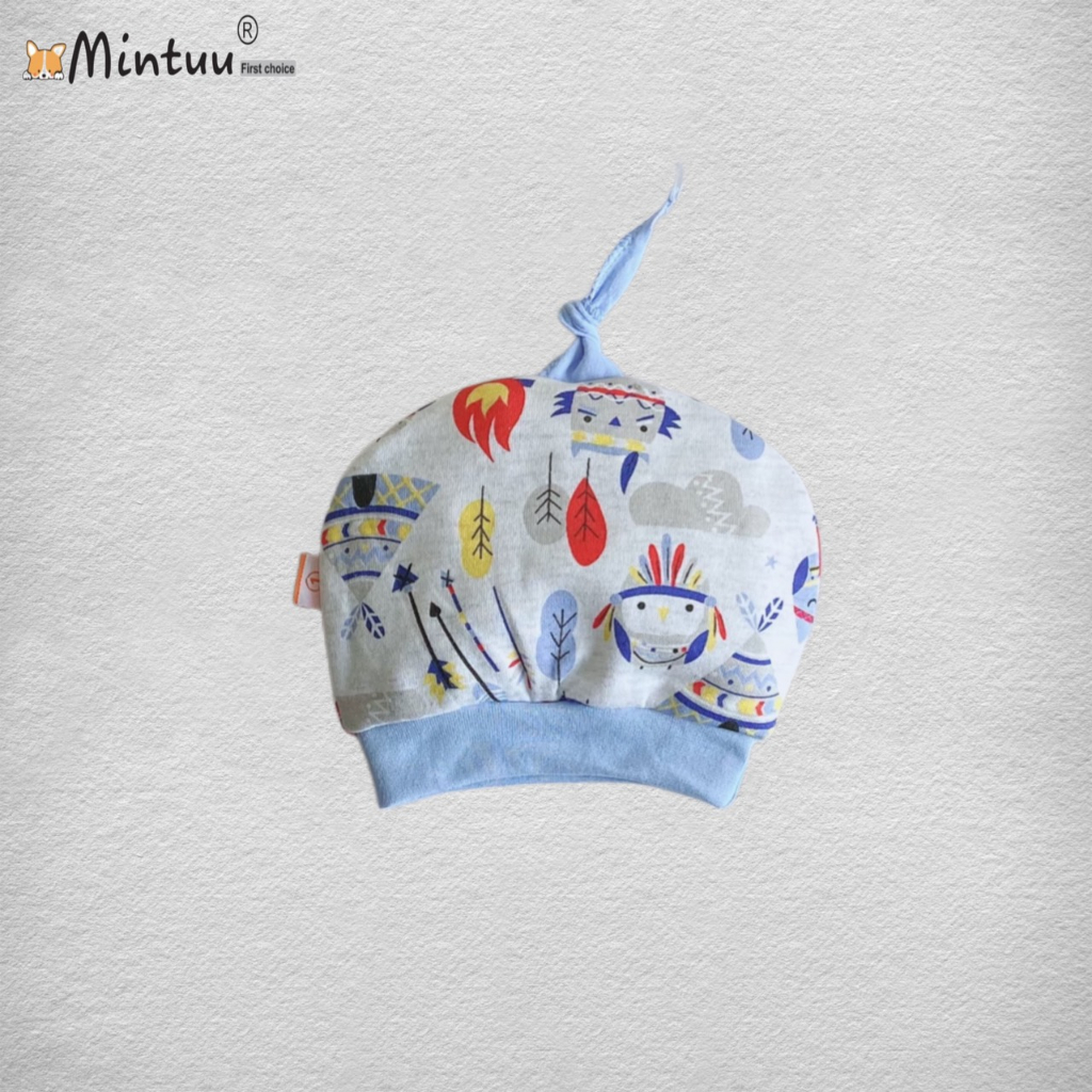Mũ nón cột chóp dành cho trẻ sơ sinh chất liệu mềm mại, thương hiệu Mintuu