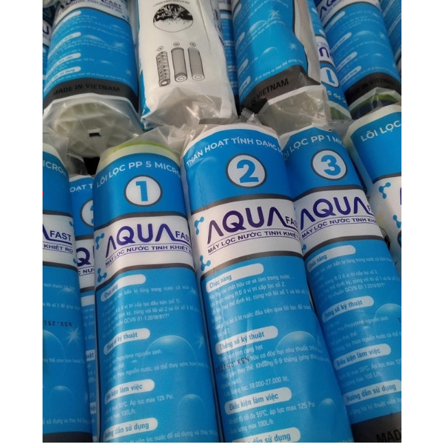 Bộ 3 lõi lọc nước 1,2,3 AQUA