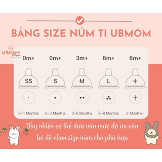 Núm ti Ubmom thay thế cho bình sữa Ubmom chính hãng đủ size