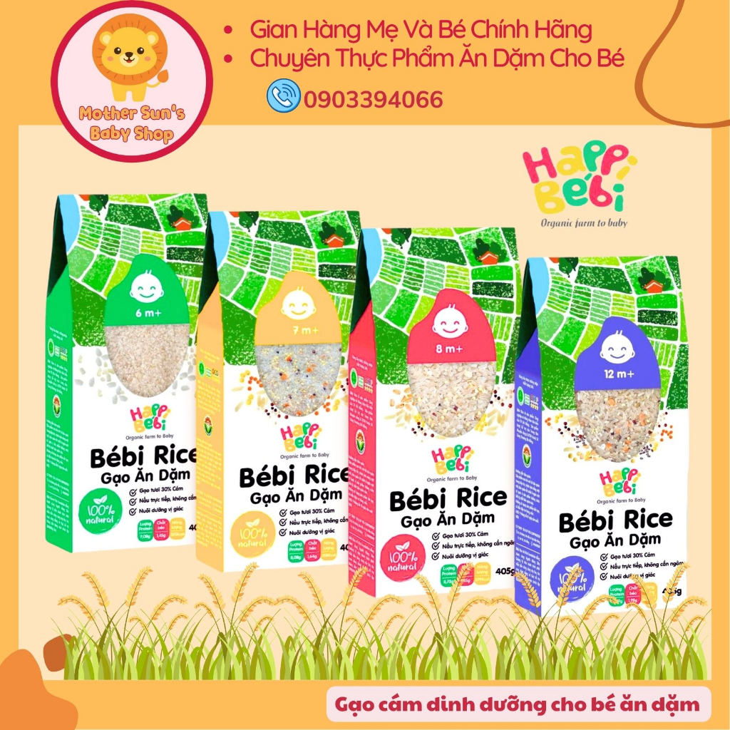 Gạo Hạt Vỡ Hữu Cơ Cám Mầm Trộn Hạt 405g - Mix Sẵn Ngũ Cốc Cao Cấp - Cho Bé Ăn Dặm