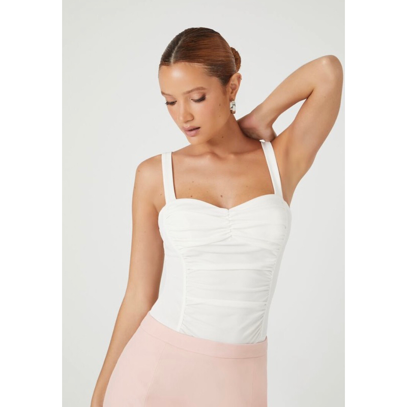 Bodysuit hai dây dệt gân - Ruched Sweetheart Bodysuit