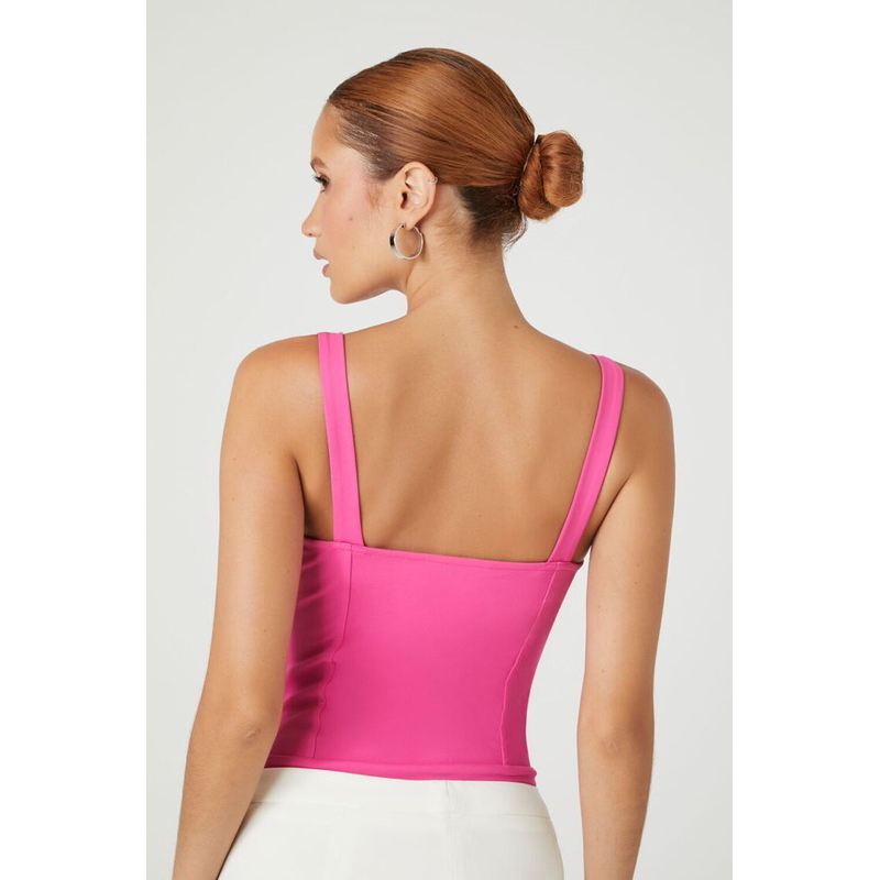 Bodysuit hai dây dệt gân màu Hot Pink - Ruched Sweetheart Bodysuit