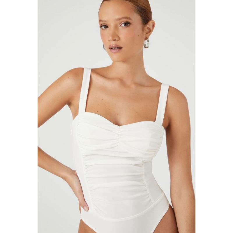 Bodysuit hai dây dệt gân - Ruched Sweetheart Bodysuit