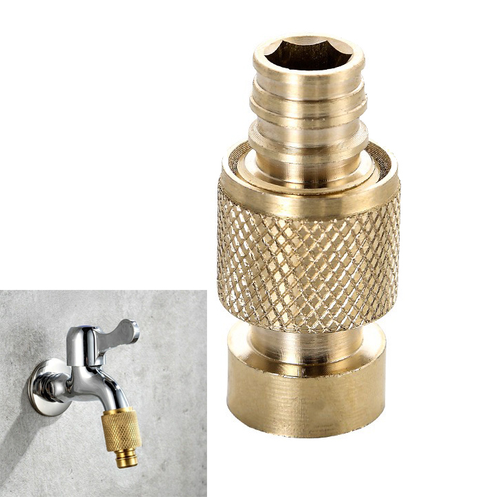 Đầu Nối Chuyển Đổi Vòi Nước Bằng Đồng 21mm Tiện Dụng Cho Tưới Cây/Nối Vòi Máy Giặt