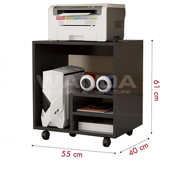 Kệ máy in văn phòng, kệ văn phòng nhỏ gọn, MDF melamine cao cấp,tủ có bánh xe - Wanda Decor