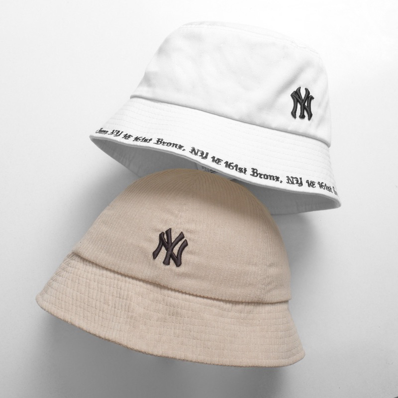 Mũ bucket MLB NVXK cao cấp, nón bucket Classic trắng vành tròn cụp kaki form unisex