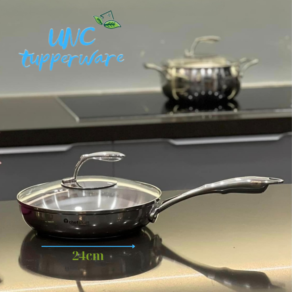 Chảo Tupperware T Chef Series Frypan 24cm (nắp kính)