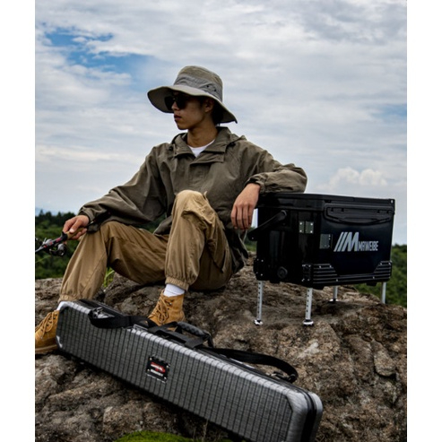 Hộp đựng đồ câu đài, thùngđồ câu đài, thùng cầu đài giá rẻ tiện dụng MAWEIBE màu đen 36L có bánh xe bảo hành 2 năm