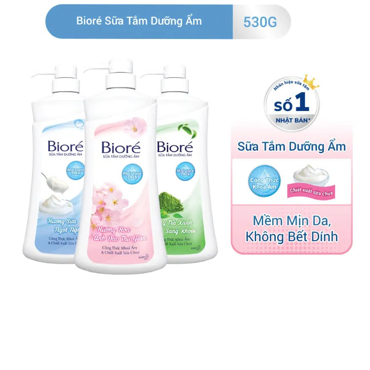 Sữa Tắm Biore Hương Sữa/Anh Đào/Trà Xanh