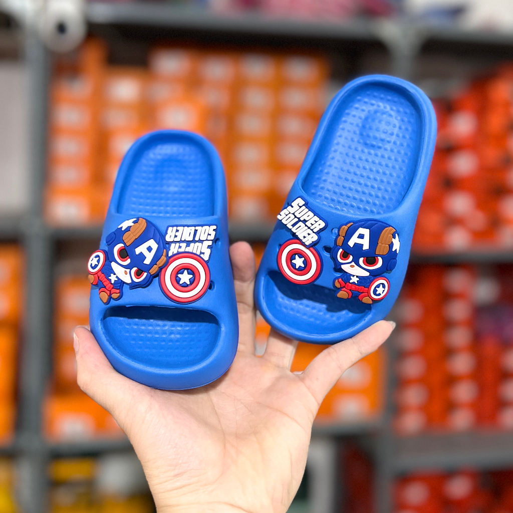 Dép lê cho bé trai bé gái 2-8 tuổi đế dầy chất eva siêu nhẹ hoạt hình nhiều màu đế cao