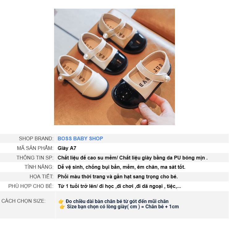 Giày Búp Bê Cho Bé Gái Vitage Da Trơn Từ 1 - 6tuổi Nhẹ Êm Thời Trang Phong Cách Hàn Quốc