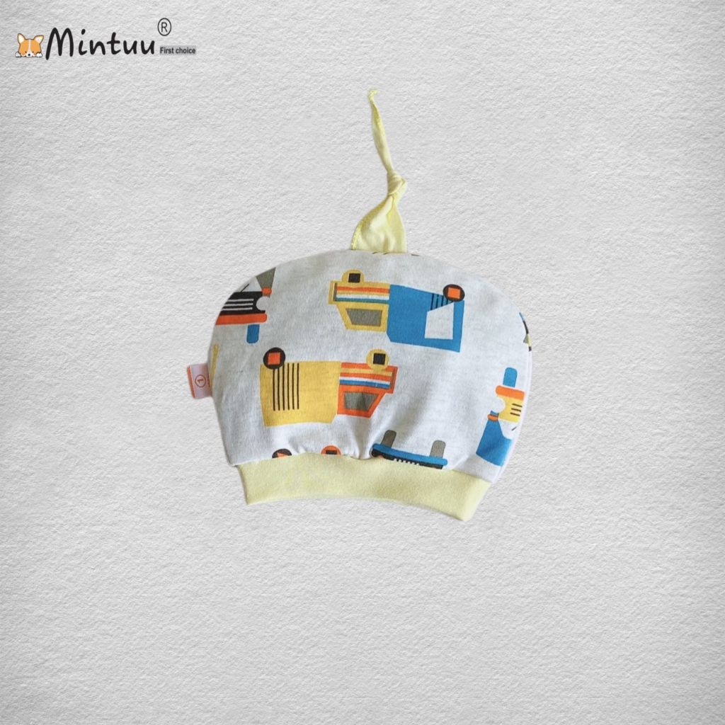 Mũ nón cột chóp dành cho trẻ sơ sinh chất liệu mềm mại, thương hiệu Mintuu