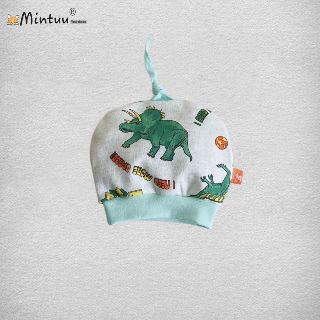 Mũ nón cột chóp dành cho trẻ sơ sinh chất liệu mềm mại, thương hiệu Mintuu
