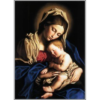 Tranh đính đá toàn bộ-mẫu mẹ maria bồng con