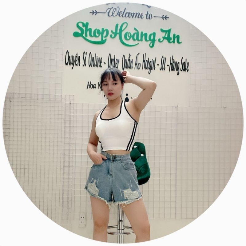 Áo Yếm Cúp Mút Cổ V Choàng Cổ Viền Hở Lưng Croptop hottrend mẫu độc quyền shop hoàng an. Vải thun thái đẹp