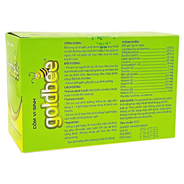 Cốm vi sinh - GOLDBEE kích thích tiêu hoá, giúp ăn ngon - Hộp 30 gói