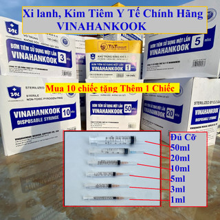 Xi lanh y tế, bơm tiêm nhựa vinahankook, kim tiêm tiểu đường, bơm tiêm 1ml, 3ml,5ml,10ml,20ml,50ml
