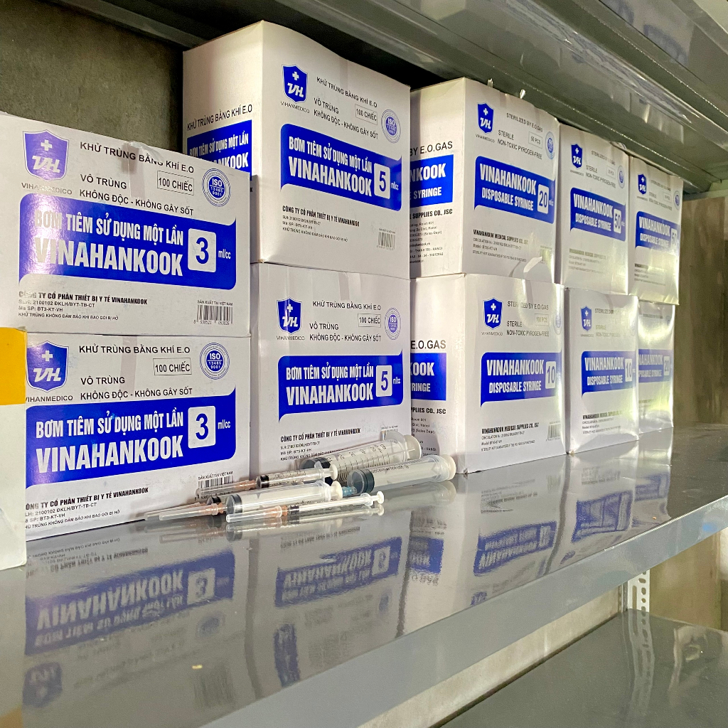 Xi Lanh Y Tế, Bơm Tiêm Nhựa VINAHANKOOK, Kim Tiêm Tiểu Đường, Bơm Tiêm 1ml, 3ml,5ml,10ml,20ml,50ml
