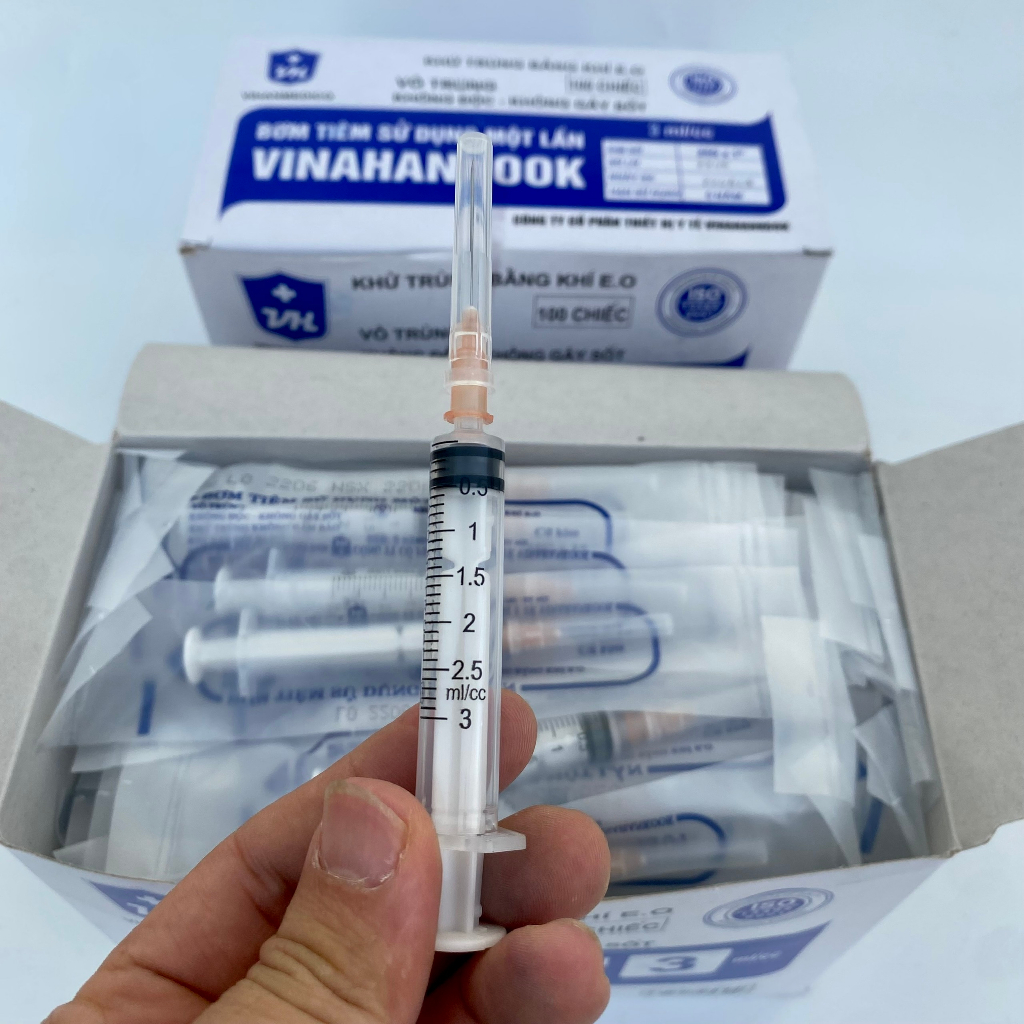 Xi Lanh Y Tế, Bơm Tiêm Nhựa VINAHANKOOK, Kim Tiêm Tiểu Đường, Bơm Tiêm 1ml, 3ml,5ml,10ml,20ml,50ml