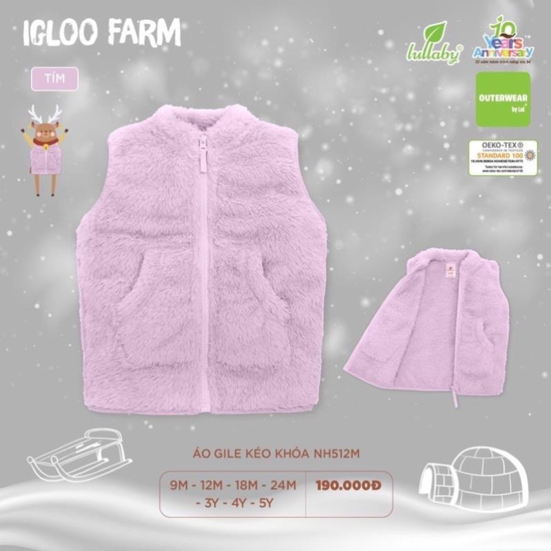 Áo gile kéo khoá lullaby