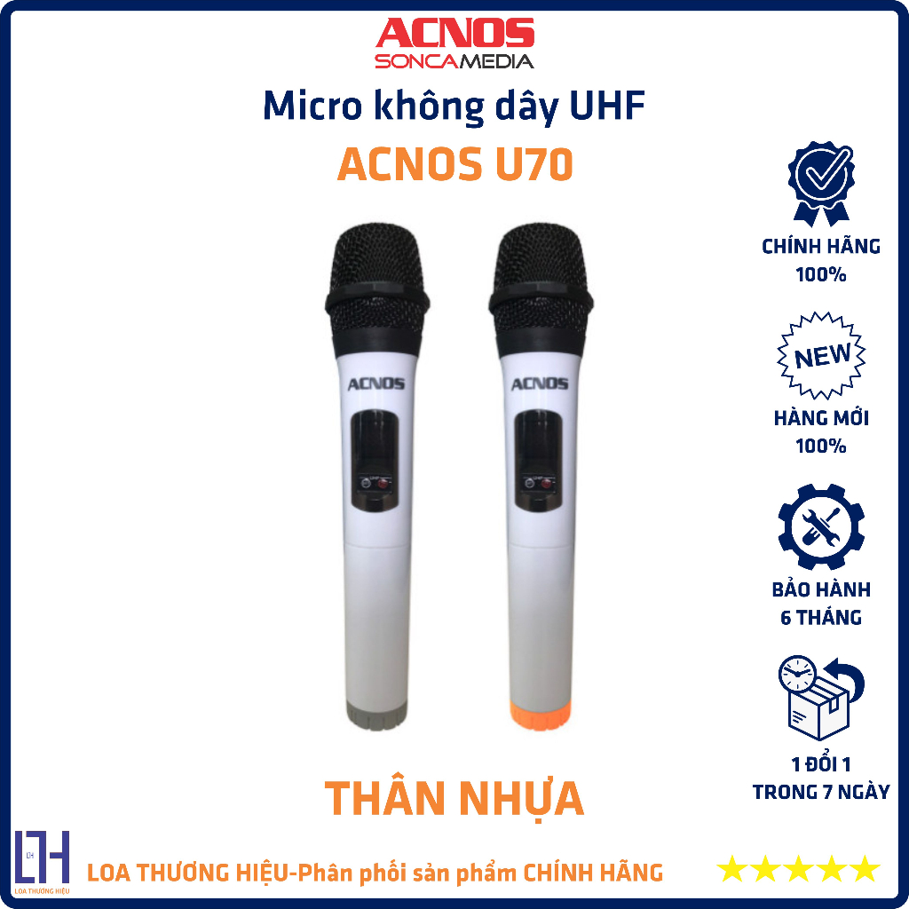 Micro không dây UHF ACNOS U70 dành cho dòng loa ACNOS - Bảo hành 6 tháng (Micro rời - 1 cặp) | HÀNG CHÍNH HÃNG