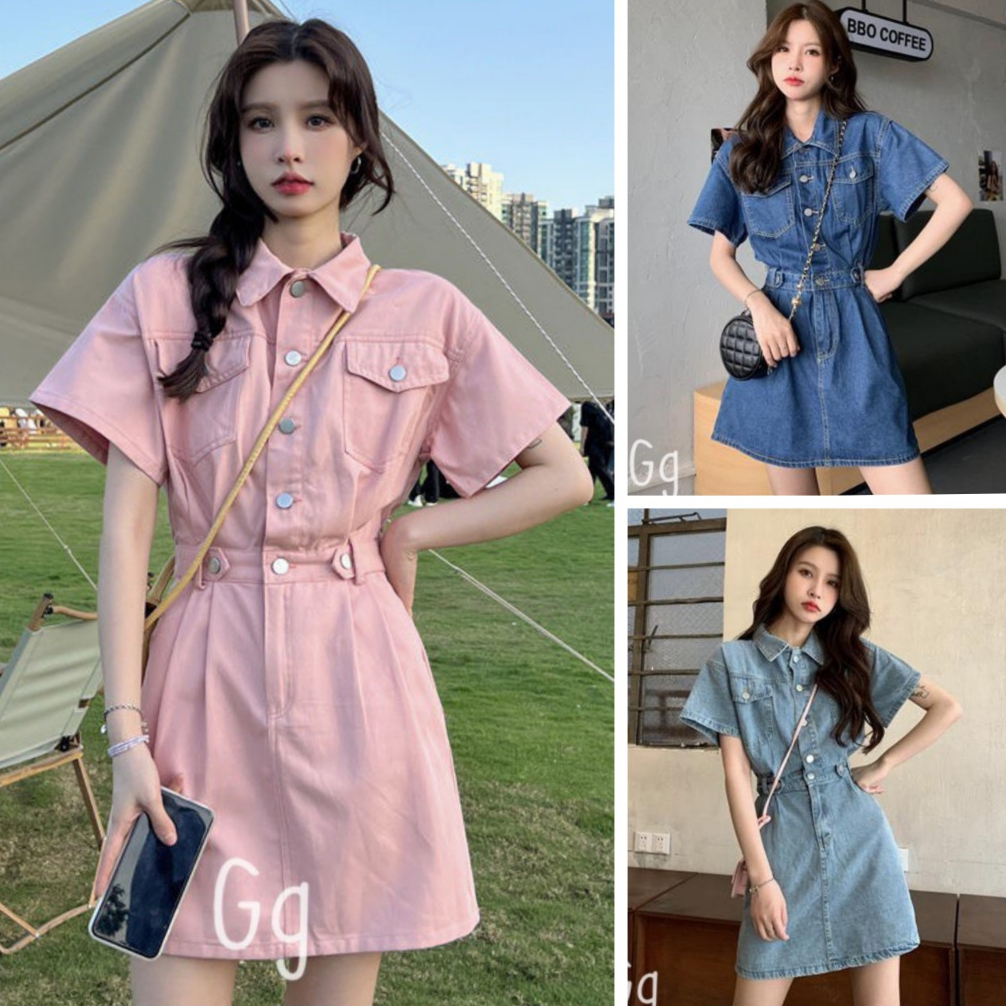 Đầm jean dáng ngắn siêu xinh với 3 tone màu xinh xắn dành các nàng tiểu thư sang chảnh dạo phố, hẹn hò, du lịch cá tính