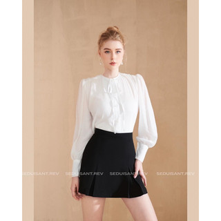 Narsme shirt - áo sơ mi trắng dài tay nơ buộc cổ seduisant.rev