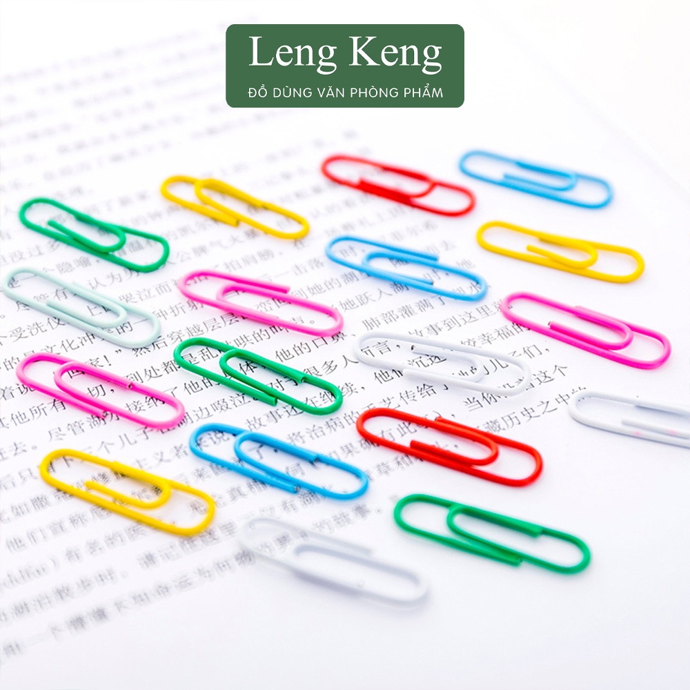 Set 50 kẹp giấy tài liệu bằng kim loại văn phòng phẩm Leng Keng K50