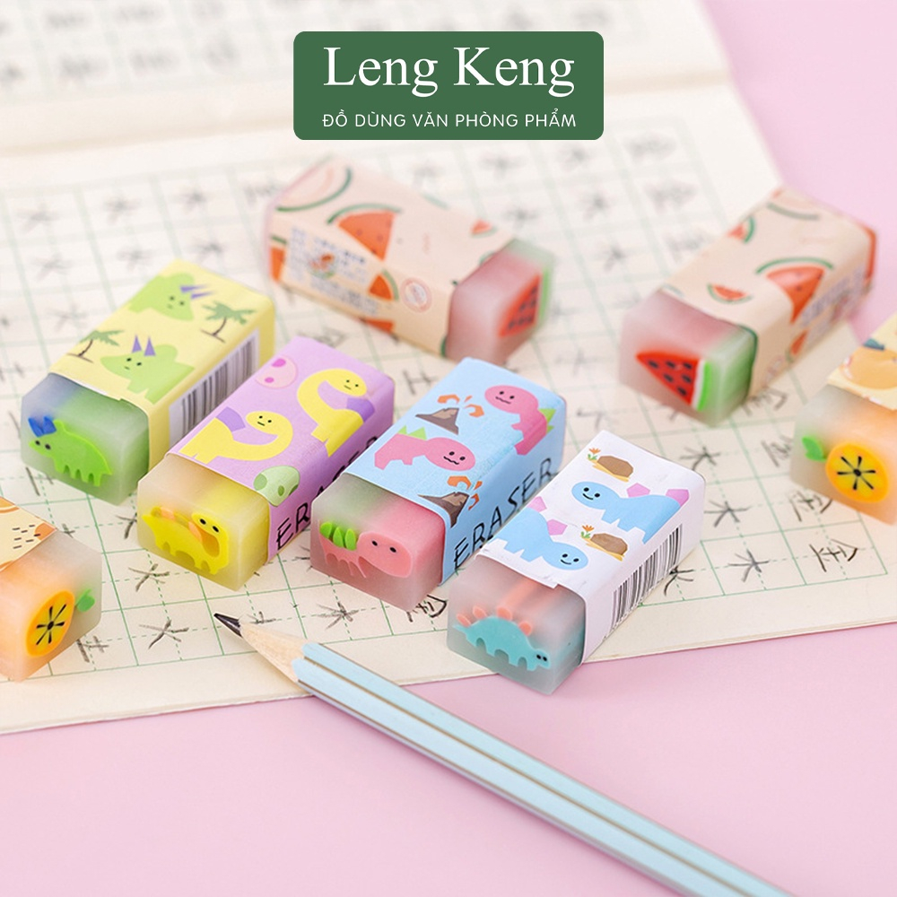 Tẩy bút chì văn phòng phẩm Leng Keng gôm tẩy mềm 2B có hương thơm T04