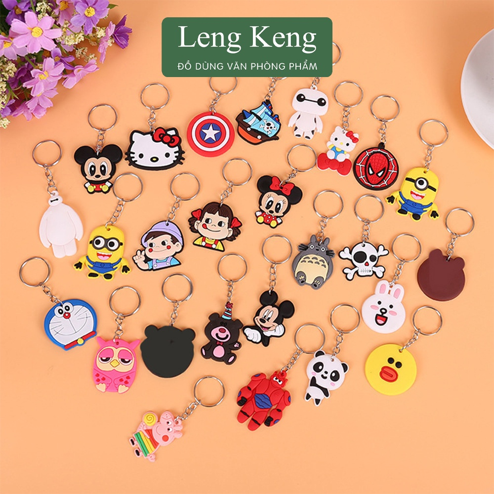 Combo 10 móc chìa khóa văn phòng phẩm Leng Keng siêu cute MK09