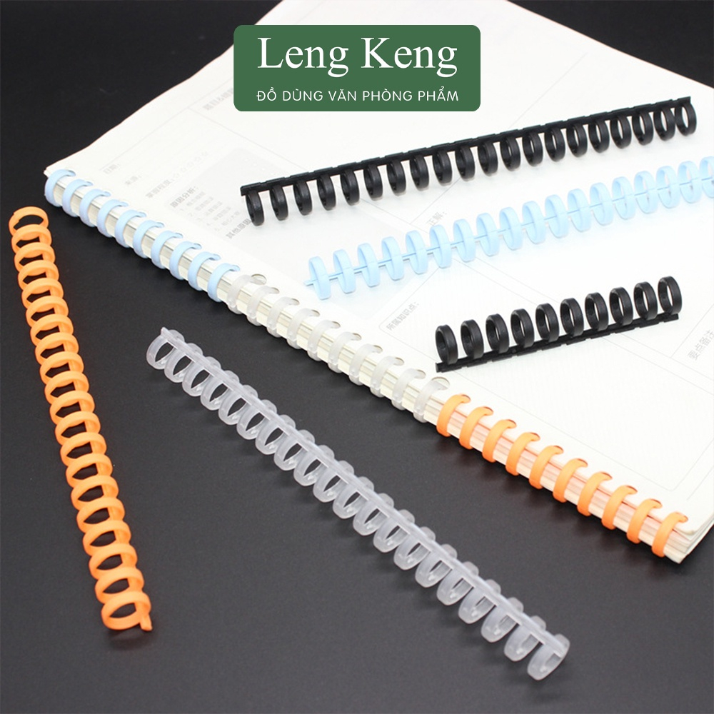 Thanh còng nhựa làm sổ văn phòng phẩm LENG KENG kẹp tài liệu A5 B5 A4 20 26 30 lỗ C01