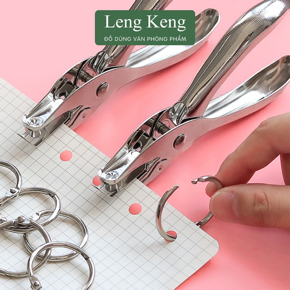Kìm bấm lỗ giấy refill văn phòng phẩm Leng Keng làm sổ còng sổ planner bullet journal K01