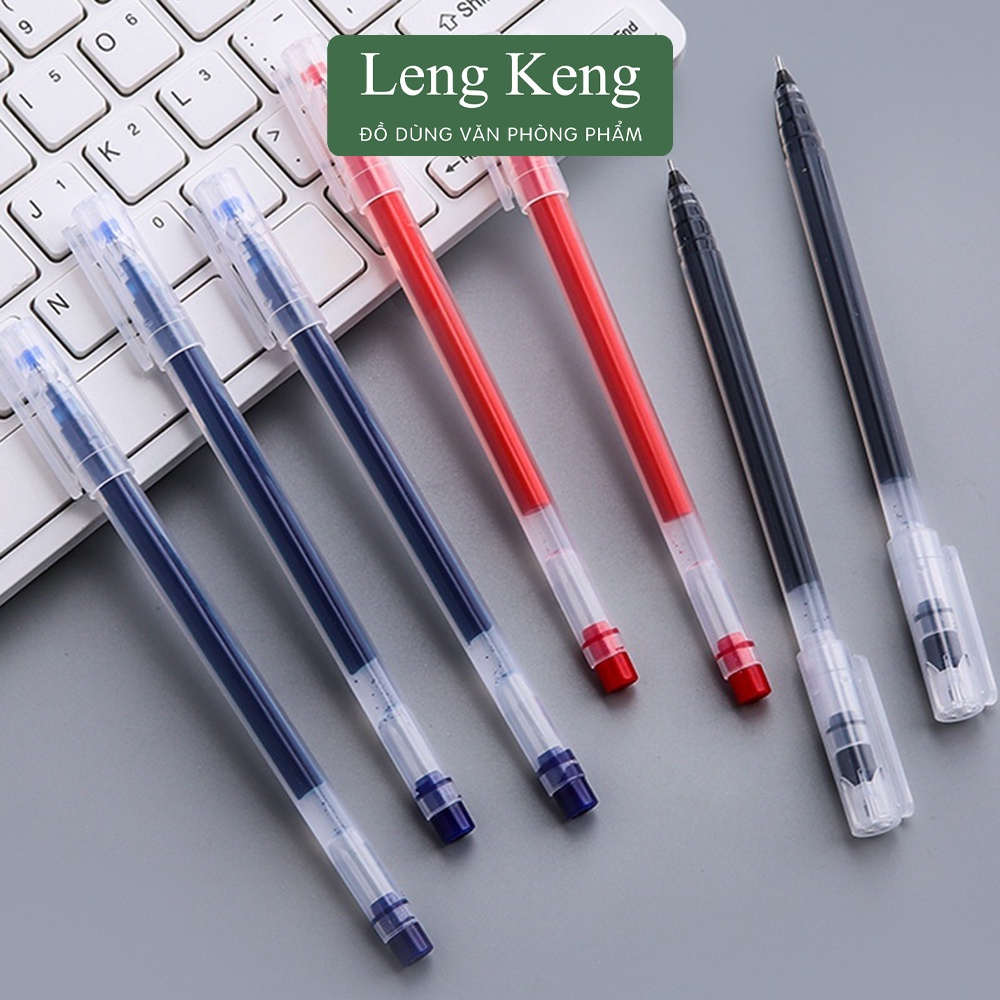 Bút gel ngòi 0.5mm văn phòng phẩm Leng Keng màu đen đỏ xanh B65