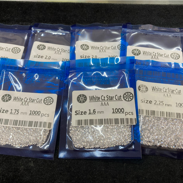 Đá cubic zirconia Star Cut cao cấp ,đá trang sức,nail đá nhân tạo loại  1.0 mm -> 1.5 mm