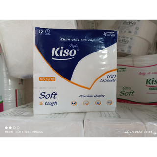 Gói 100 tờ giấy ăn vuông kiso 320 x 320, giấy ăn vuông nhà hàng, giấy gấu, giấy ăn emos