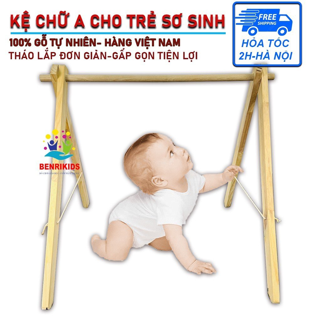 (GIÁ XƯỞNG) Kệ Chữ A Bằng Gỗ An Toàn Cho Bé – Đồ Chơi Phát Triển Toàn Diện Benrikds