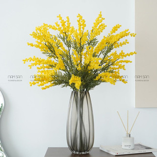 Hoa mimosa 2 nhánh cành cao 76 cm hoa trang trí