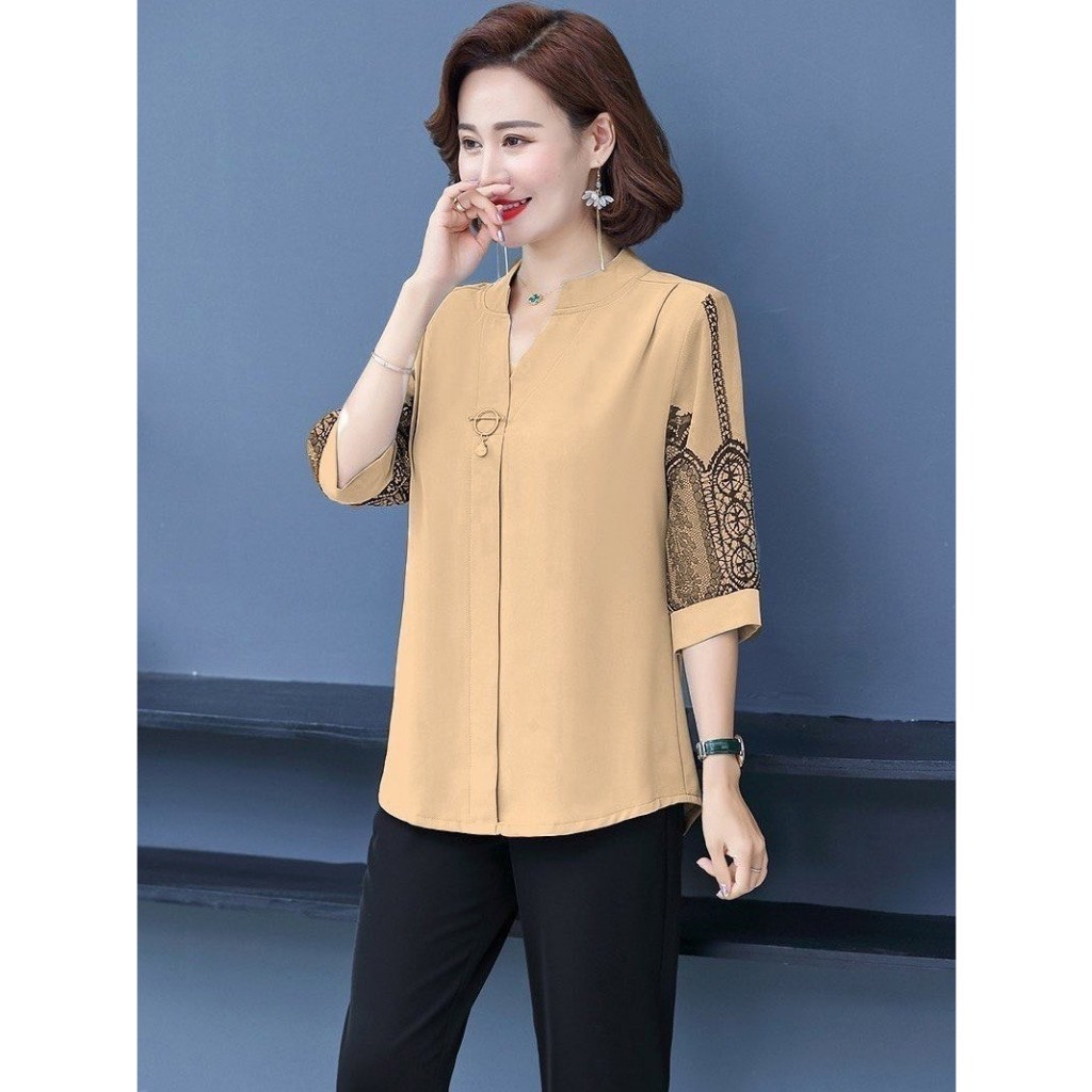Áo Trung Niên Nữ Cho Mẹ Sang Trọng, Trang Nhã. Mẫu Áo Sơ Mi Cho Mẹ Trung Niên Đi Làm, Đi Tiệc...