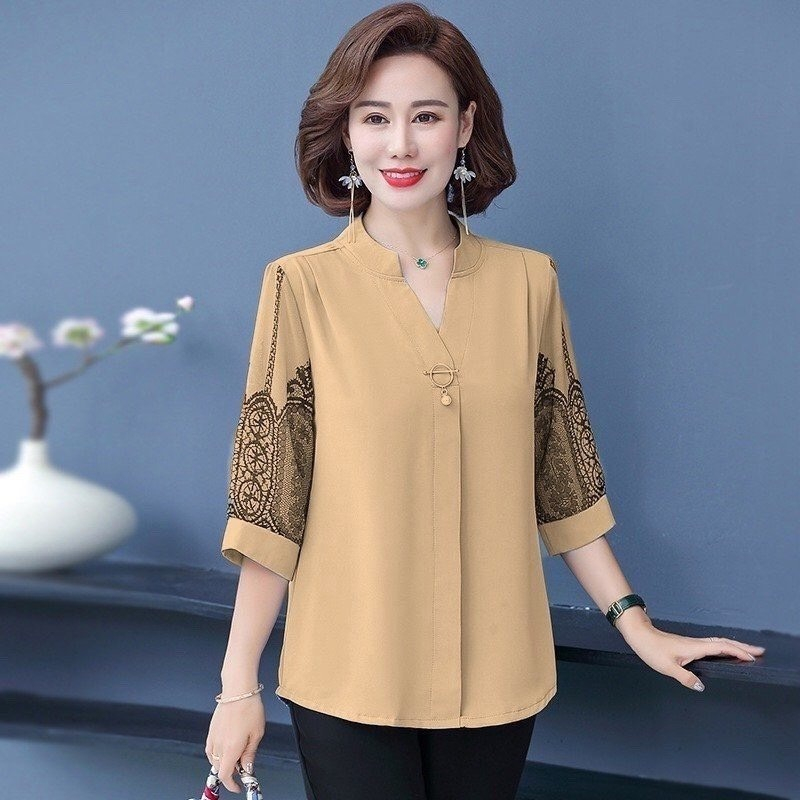 Áo Trung Niên Nữ Cho Mẹ Sang Trọng, Trang Nhã. Mẫu Áo Sơ Mi Cho Mẹ Trung Niên Đi Làm, Đi Tiệc...